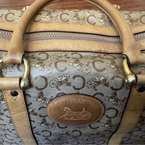 Vintage Céline C Macadam Boston Bag – Medium – Brown Double Handle